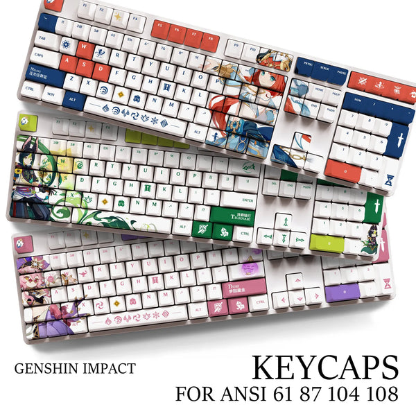 Teclado mecânico Genshin Impact Set for ANSI 61 87 104 108 keys