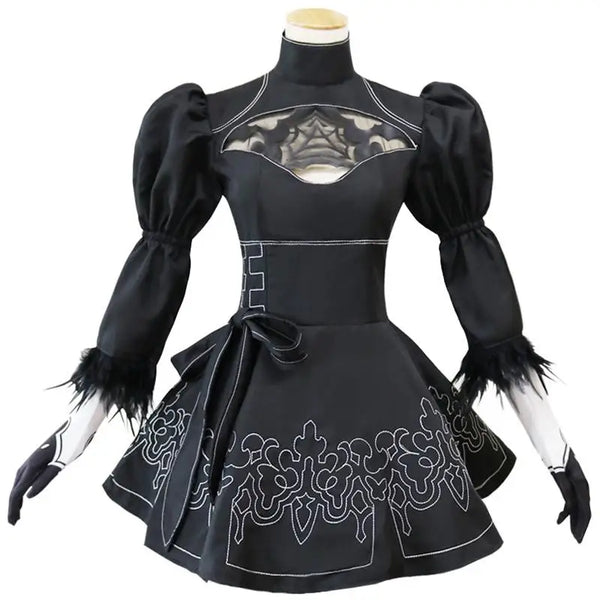 Nier Automata Yorha 2B Cosplay Suit Anime  Black Dress
